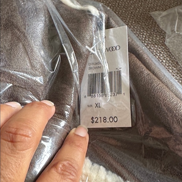 NWT$218 DRIFTWOOD Silas Faux Leather Shearling Floral Embroidery Brown Jacket XL - Picture 7 of 13